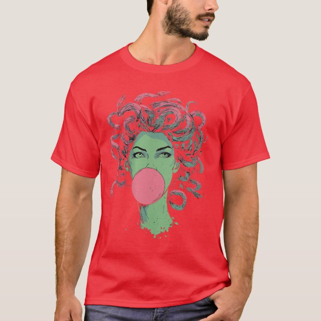 T-shirt Womens Medusa Bubblegum Mythological Snake Hair Go (Devant)
