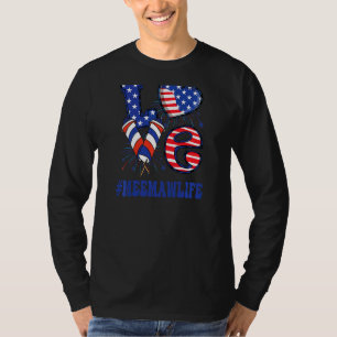 T-shirt Womens Meemaw Love Usa Flag Grandma 4th Of July Fa