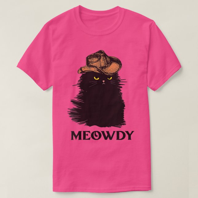 T-shirt Womens Meowdy Black cas pour femmes Meow et Howdy  (Design devant)