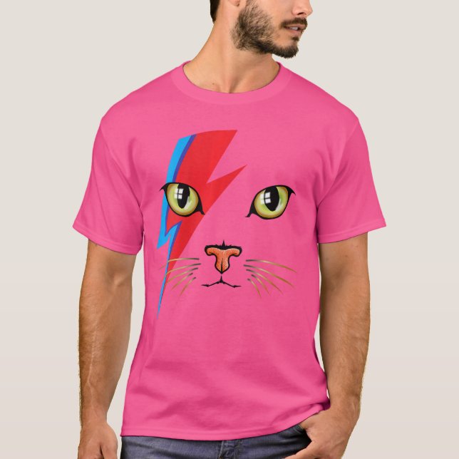 T-shirt Womens Meowie Bowie Cat Retro Kitty Cat Funny Glam (Devant)
