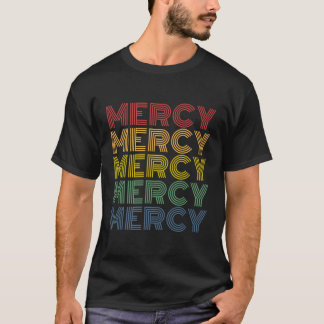 T-shirt Womens Mercy Wordmark Motif Nom personnalisé Re
