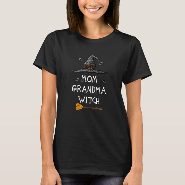 T-shirt Womens Mom Grandma Witch Halloween (Devant)