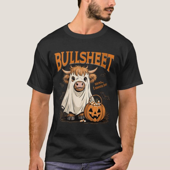 T-shirt Womens Moo... Je Veux Dire Boo Bullsheet Highland  (Devant)