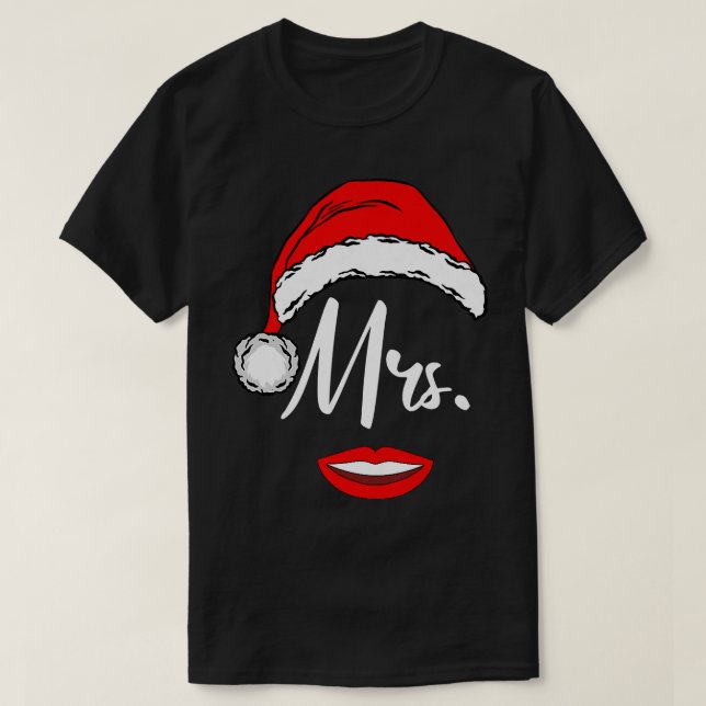 T-shirt Womens Mrs Santa Claus Outfit Matching Couples Chr (Design devant)