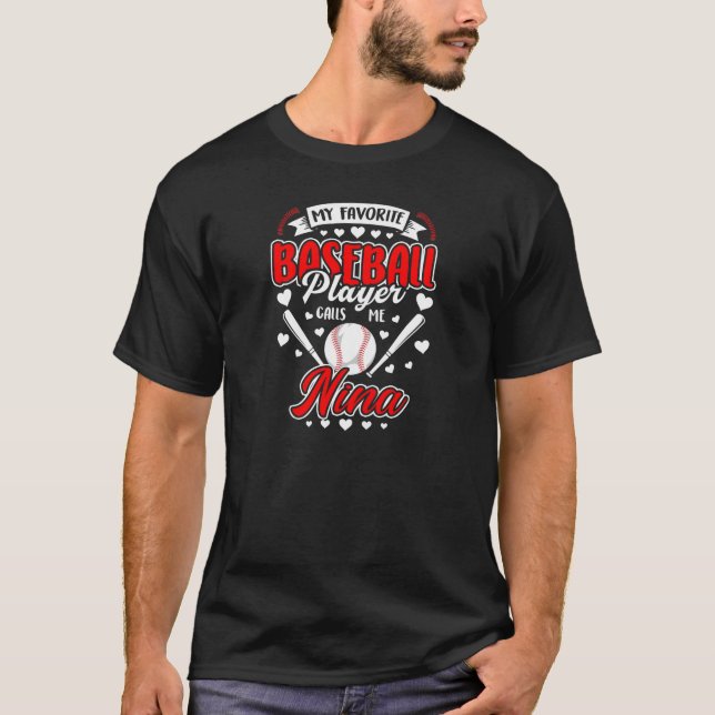 T-shirt Womens My Favori Baseball Player Me Appelle Nina M (Devant)