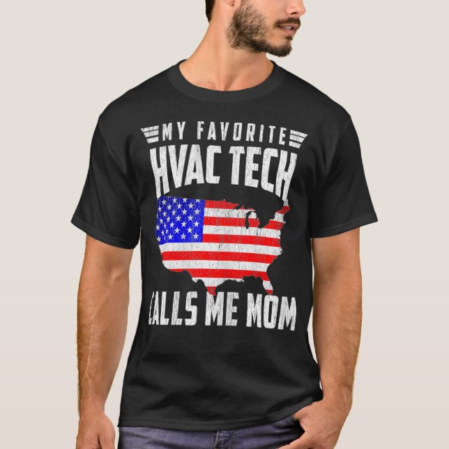 T-shirt Womens My Favori HVAC Tech Me Appelle Maman USA Am (Devant)