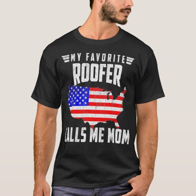 T-shirt Womens My Favori Roofer Me Appelle Maman USA Améri (Devant)