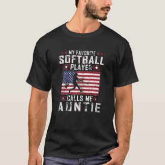 T-shirt Womens My Favori Softball Player Me Appelle Tante
