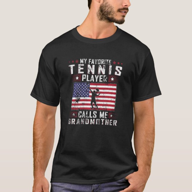 T-shirt Womens My Favori Tennis Player Me Appelle Grandmot (Devant)