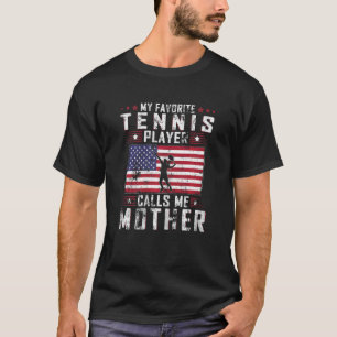T-shirt Womens My Favori Tennis Player Me Appelle Mère M