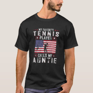 T-shirt Womens My Favori Tennis Player Me Appelle Tante M
