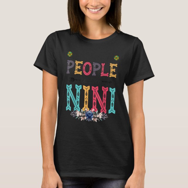T-shirt Womens My Favorite People Call Me Nini Flower (Devant)