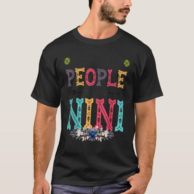 T-shirt Womens My Favorite People Call Me Nini Flower (Devant)