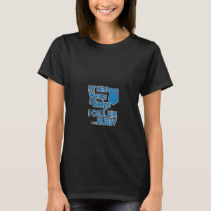 T-shirt Womens My Hero Porte Un Badge Que Je L'Appelle Hub
