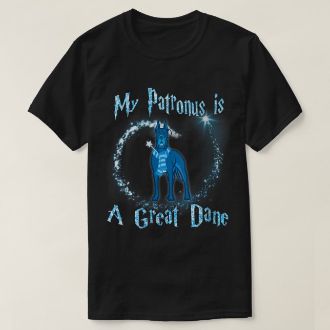 T-shirt Womens My Patronus Is a Great Dane Dog Lovers VNec (Design devant)