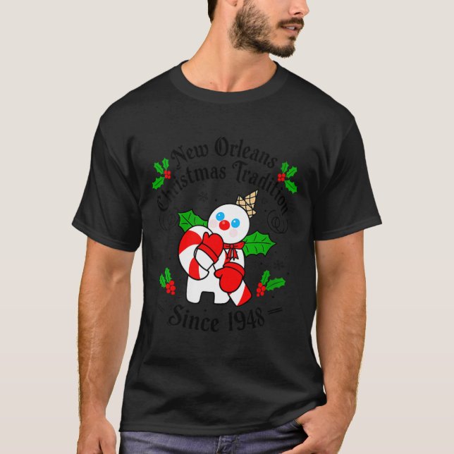 T-shirt Womens New Orleans Mr Bingle Christmas Tradition S (Devant)