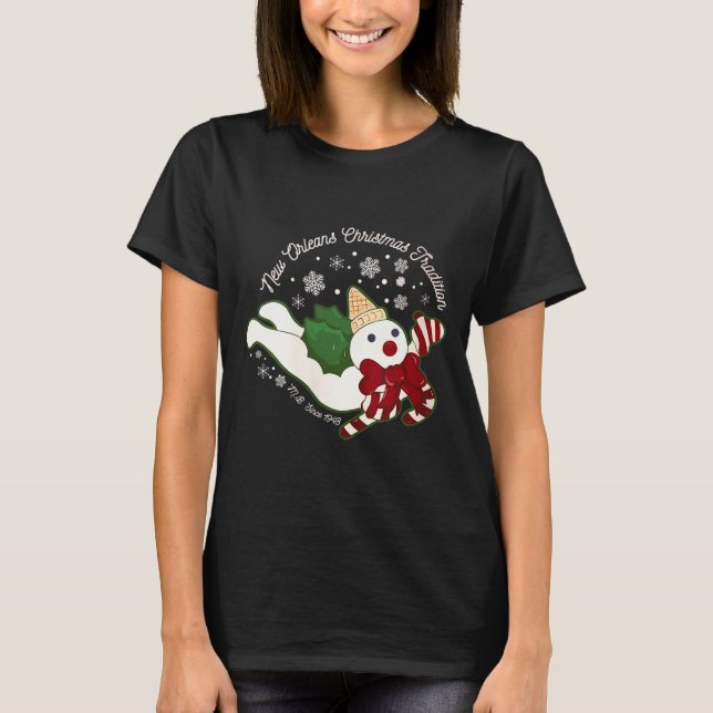 T-shirt Womens New Orleans Mr Bingle Christmas Tradition S (Devant)
