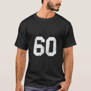 T-shirt Womens Number 60 Sports Jersey Lucky Number Retro