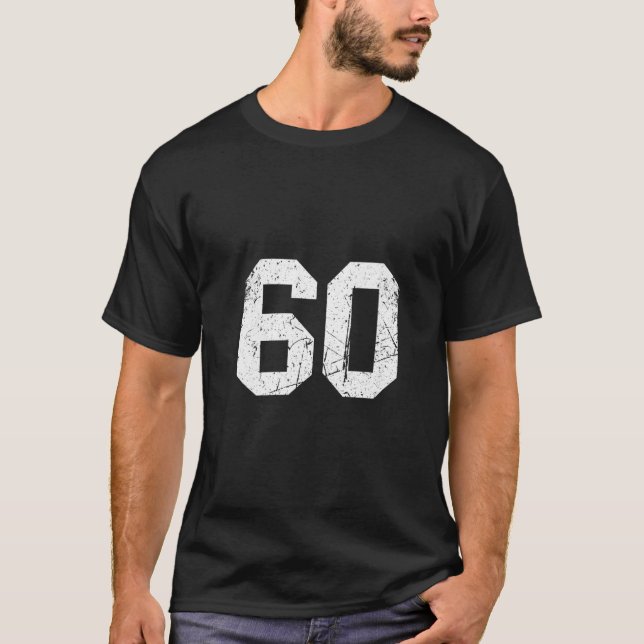 T-shirt Womens Number 60 Sports Jersey Lucky Number Retro (Devant)