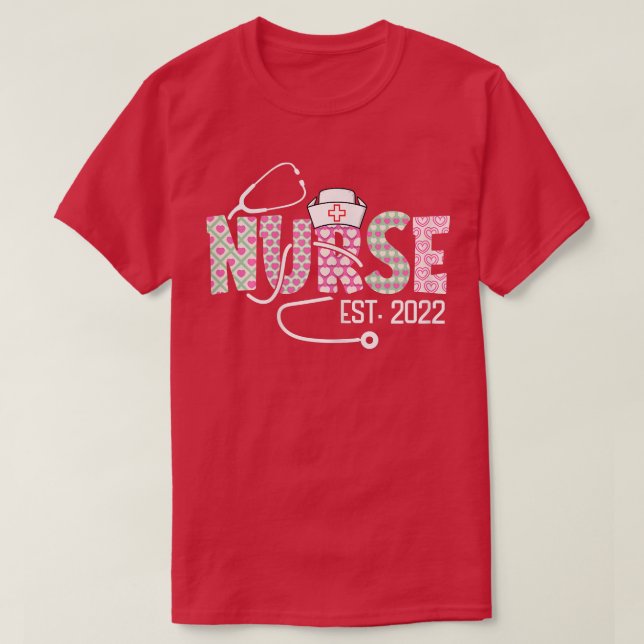 T-shirt Womens Nurse Est 2022 Graduation Stéthoscope Nursi (Design devant)