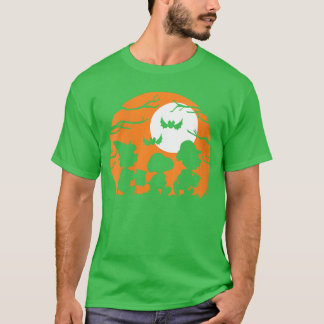 T-shirt Womens Peanuts Halloween Trick Or treat Silhouette