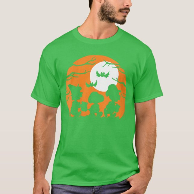 T-shirt Womens Peanuts Halloween Trick Or treat Silhouette (Devant)