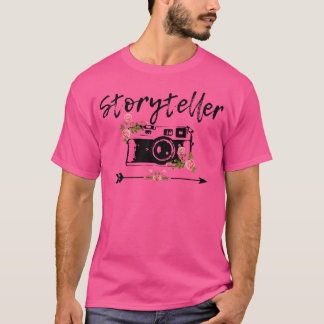 T-shirt Womens Photographer Storyteller Vintage Floral Cam