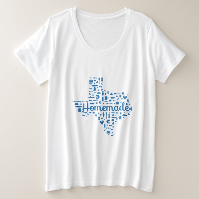 T-shirt Women's Plus Size Homemade Texas (Design devant)