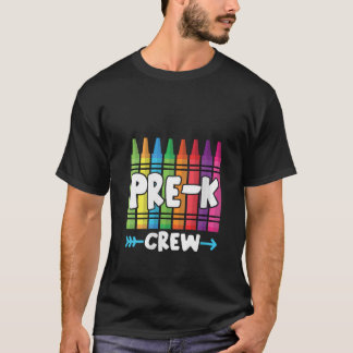 T-shirt Womens Pre K Crew Cute Preschool Crayon School Fie