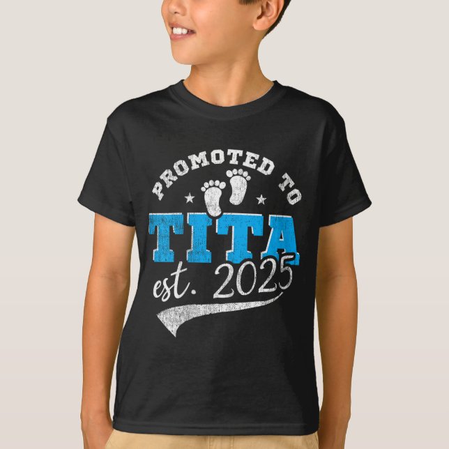 T-shirt Womens Promoted To Tita 2025 New Filino Aunt Vinta (Devant)