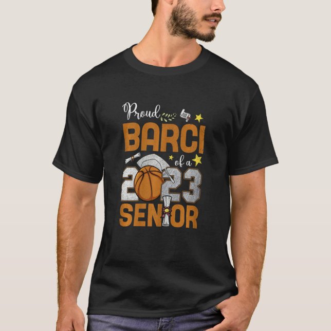 T-shirt Womens Proud Barci Of A 2023 Senior Basketball Gra (Devant)