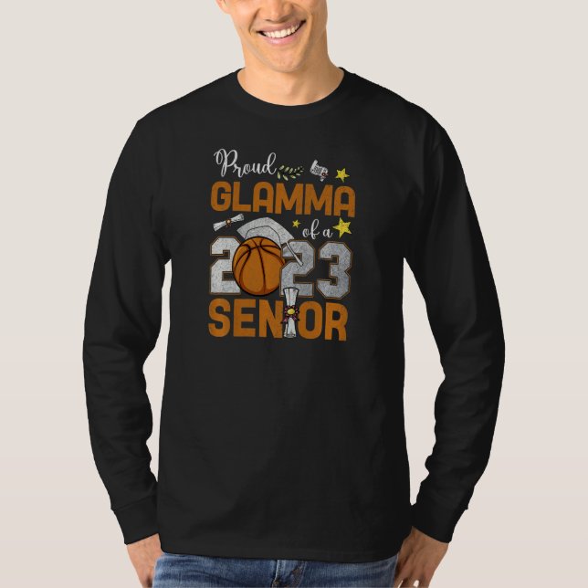 T-shirt Womens Proud Glamma Of A 2023 Senior Basketball Gr (Devant)