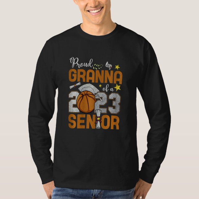 T-shirt Womens Proud Granna Of A 2023 Senior Basketball Gr (Devant)