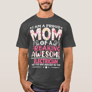 T-shirt Womens Proud Maman Of An Electrician Mothers Day