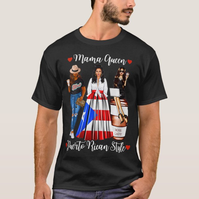 T-shirt Womens Puerto Rican Mama Queen Puerto Rico Mother  (Devant)