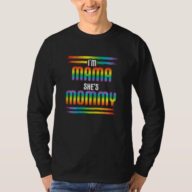 T-shirt Womens Rainbow LGBT Flag Gay Pride Month I M MAMA  (Devant)