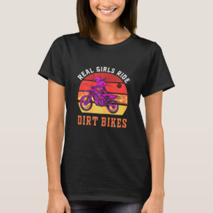 T-shirt Womens Real Girls Ride Dirt Bikes Motocross Girl Q
