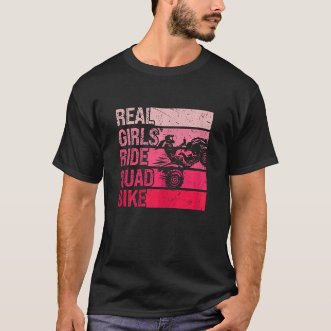 T-shirt Womens Real Girls Ride Quad Bike Riding Girl  ATV  (Devant)
