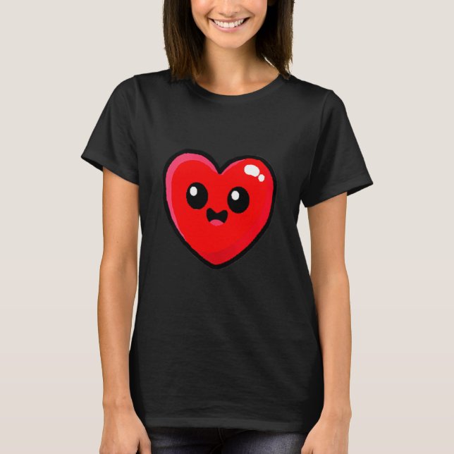 T-shirt Women's Red Heart Funny Cute Design For Men Women  (Devant)
