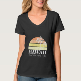 T-shirt Womens Retro Hawaii Hawaii Plage d'été Hawaiian Tr