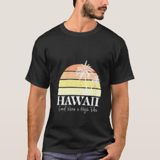 T-shirt Womens Retro Hawaii Hawaii Plage d'été Hawaiian Tr
