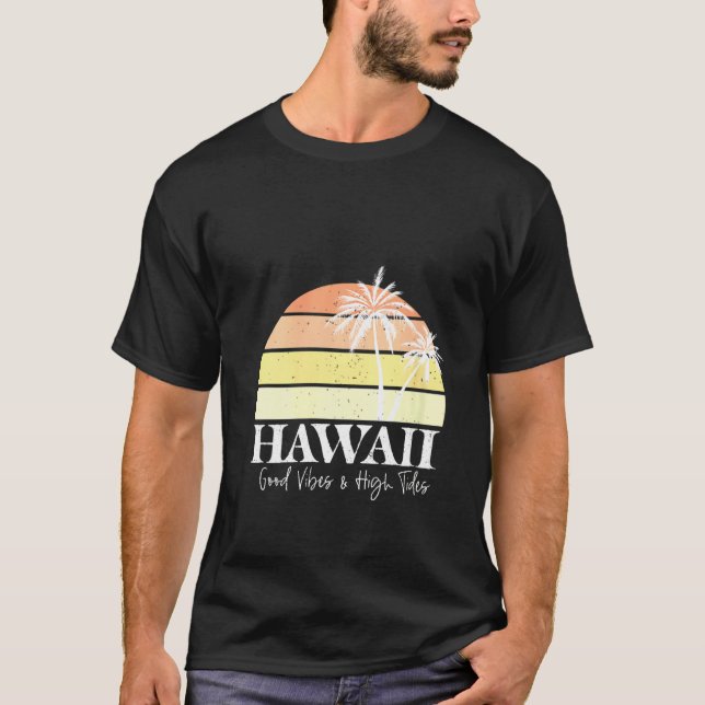 T-shirt Womens Retro Hawaii Hawaii Plage d'été Hawaiian Tr (Devant)