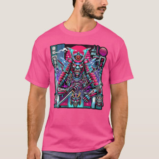 T-shirt Womens Retro Oni Cyberpunk Samurai Arts Pour Bushi