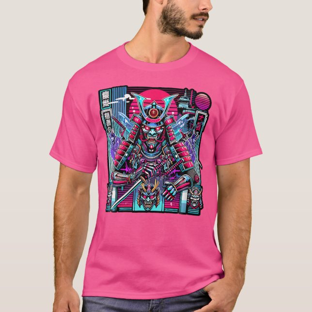 T-shirt Womens Retro Oni Cyberpunk Samurai Arts Pour Bushi (Devant)