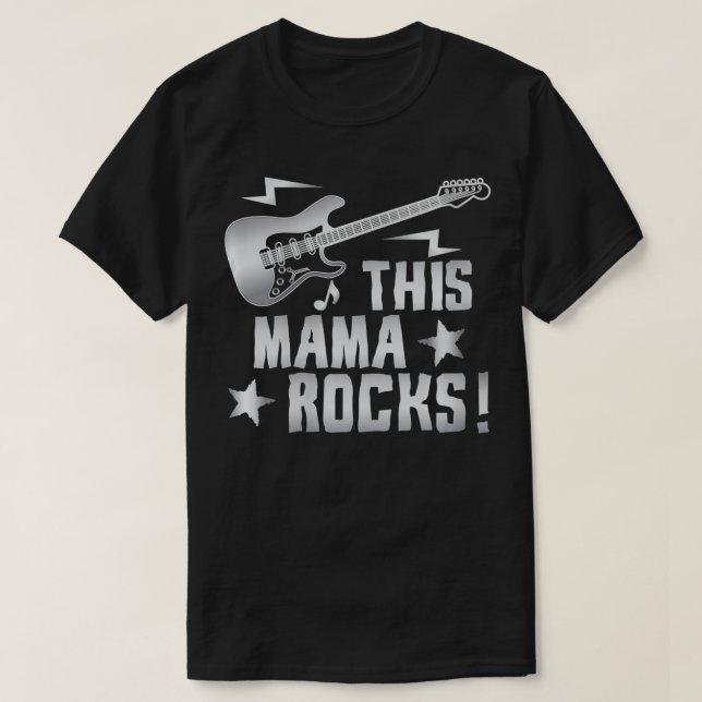 T-shirt Womens Retro Rock And Roll Guitare Cette Mama Rock (Design devant)