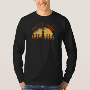 T-shirt Womens Retro Sunset Vintage jeu d'échecs pièce d'é