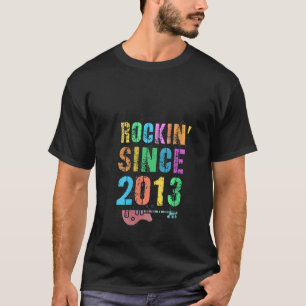 T-shirt Womens Rockin' Depuis 2013 Vintage Rockstar 10Th B
