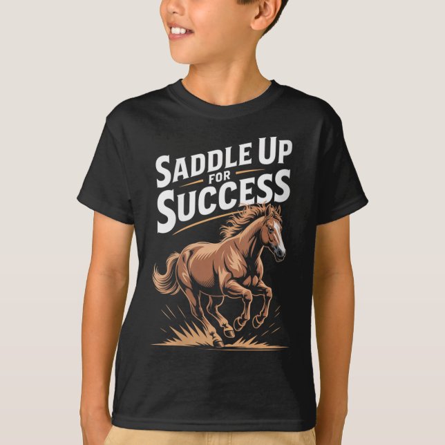 T-shirt Womens Saddle Up For Success Motivational Horse Ri (Devant)