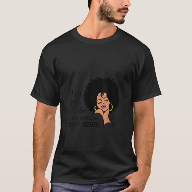 T-shirt Womens Sassy African American Woman Curly Afro Bla (Devant)