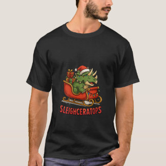 T-shirt Womens Sleighceratops Cute Ceratops Dinosaur Funny